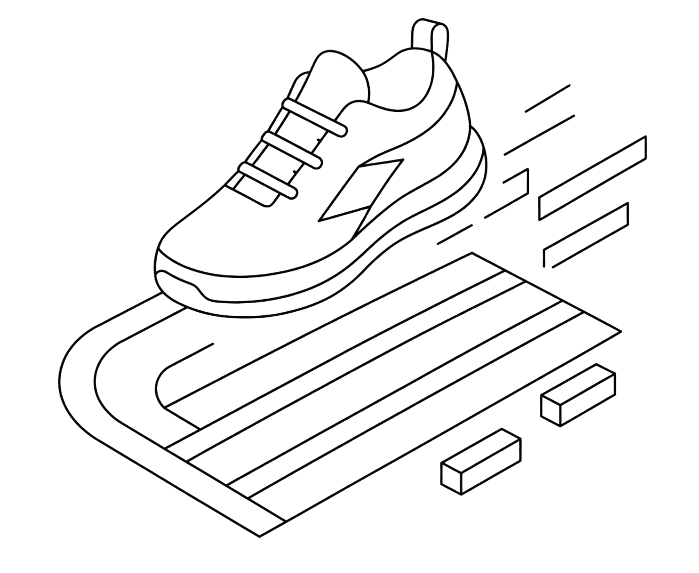 Representative dashboard running shoe illustration