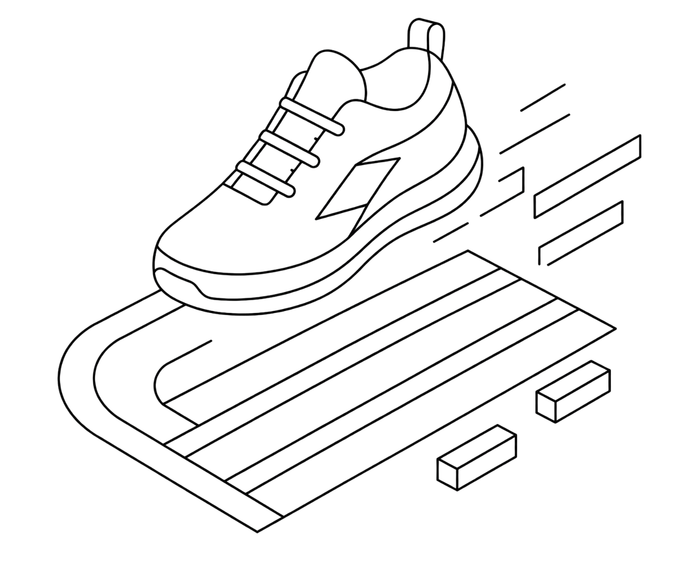 Representative dashboard running shoe illustration