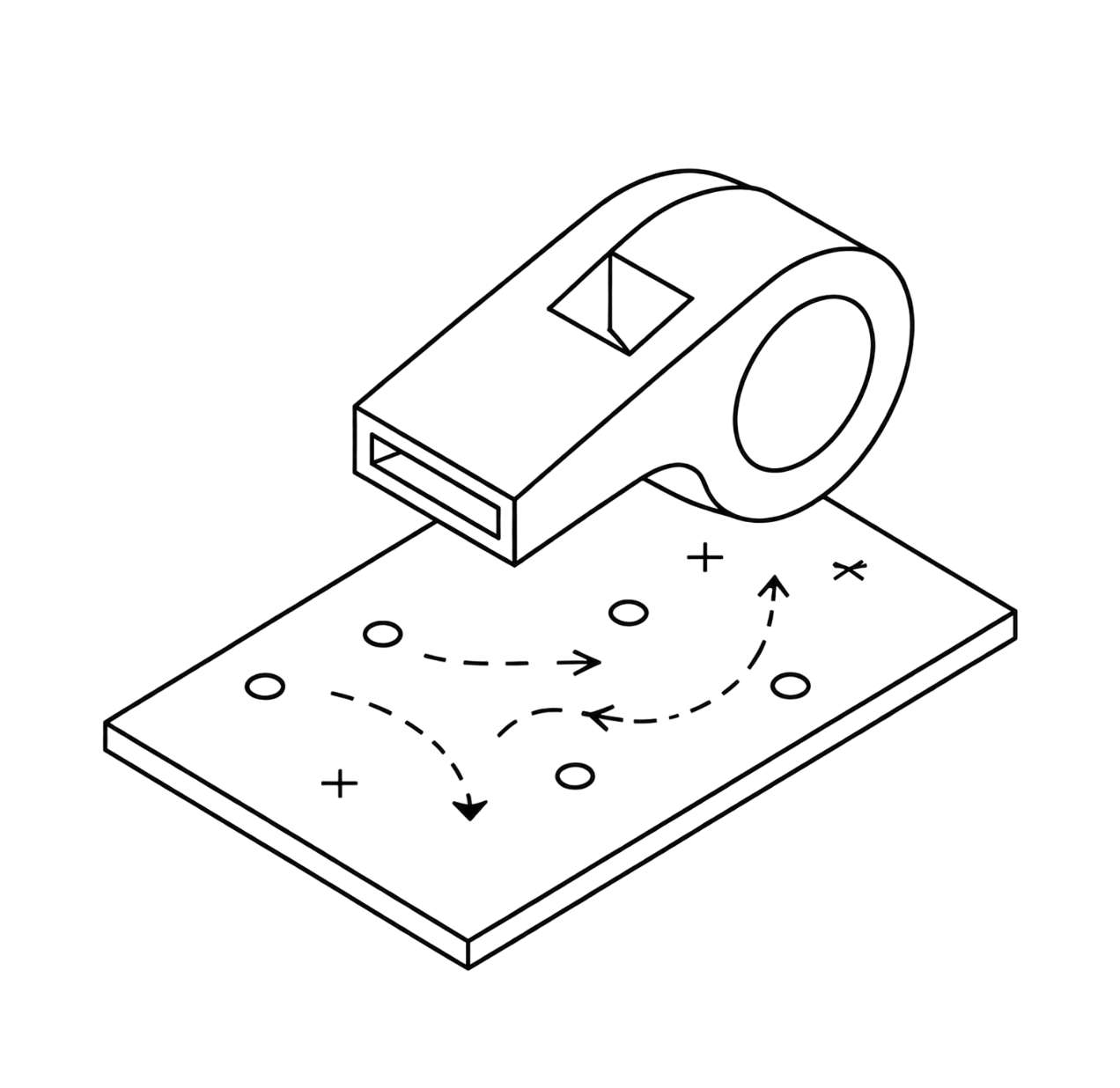 Sports strategy whistle illustration